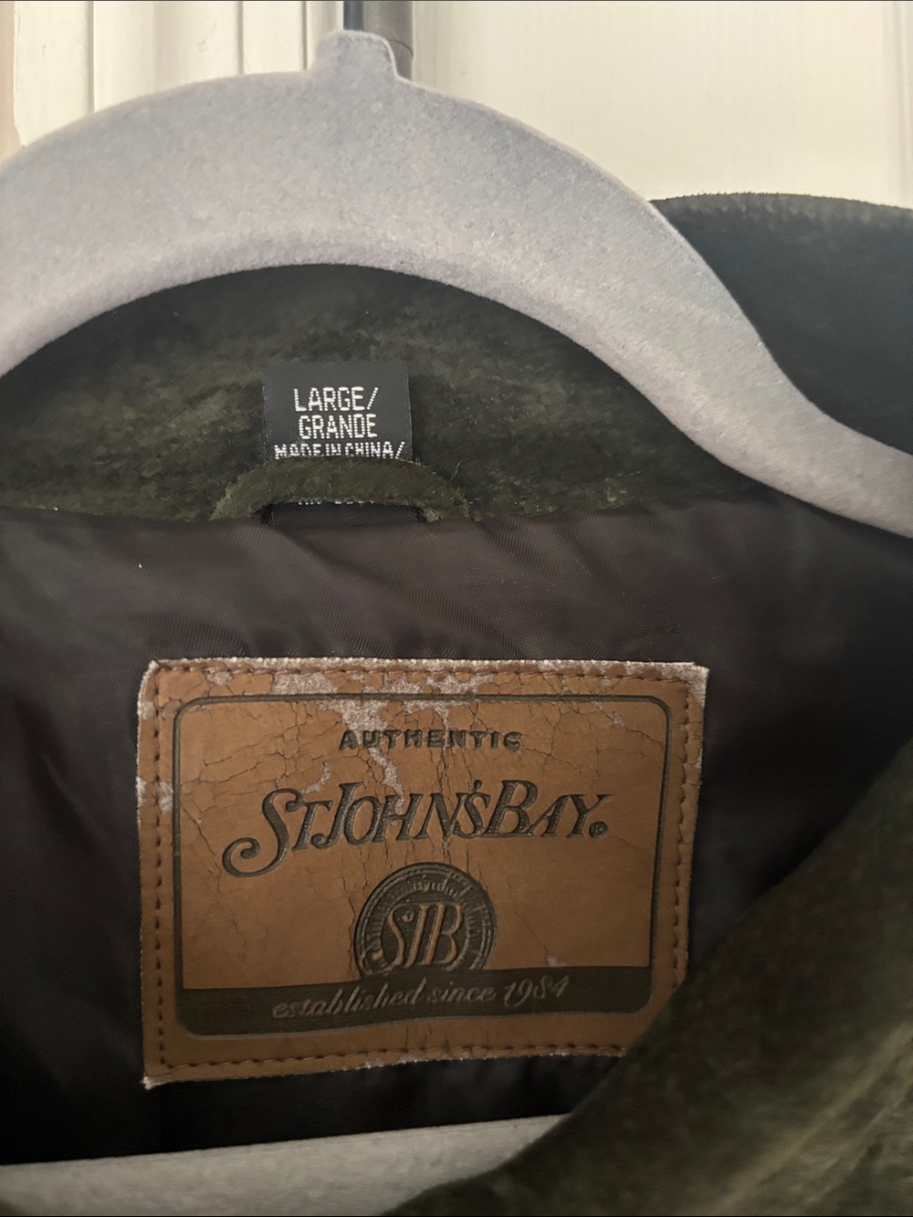 St. John's Bay Olive Green Suede Button Jacket - Picture 2 of 5